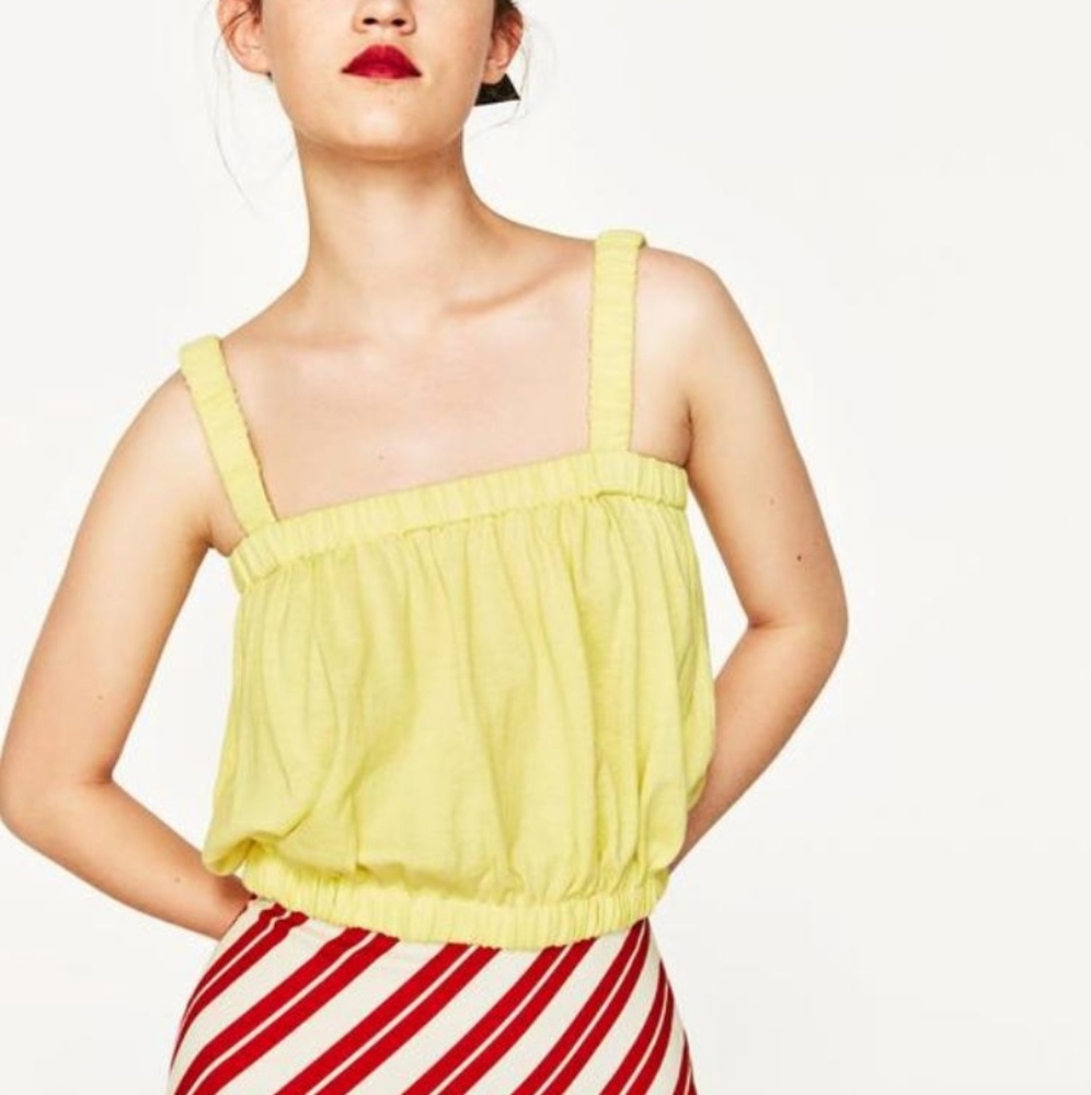 Nwt zara yellow crop tank top